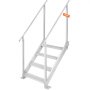 VEVOR Escalera de Muelle Altura Ajustable 75-96 cm Pontón Escalera para Barco 4 Escalones Aleación de Aluminio Carga 226 kg con Pasamanos Pedales Antideslizantes para Embarque en Barco, Piscina