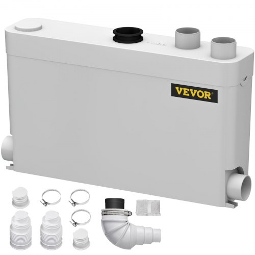 VEVOR Triturador Sanitario 400 W Trituradora de Agua Residual 100 L/min 220 V Inodoro Triturador 17x5x12,5" 4 Entradas (2 Caras) en Sótanos Lofts Cocinas Baños Lavabos Duchas para Eliminación de Agua