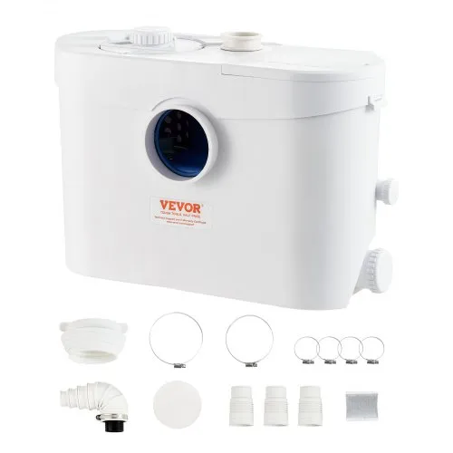 VEVOR Bomba de Eliminación de Macerador para Sótano 700 W, Portata 9600 L/h, Altezza di Scarico 10 m, 3 Entradas de Agua Per Bagno, Cantina, Cucina, Lavello, Vasca da Bagno, Trattamento Delle Acque Reflue, Ingresso Lavastoviglie