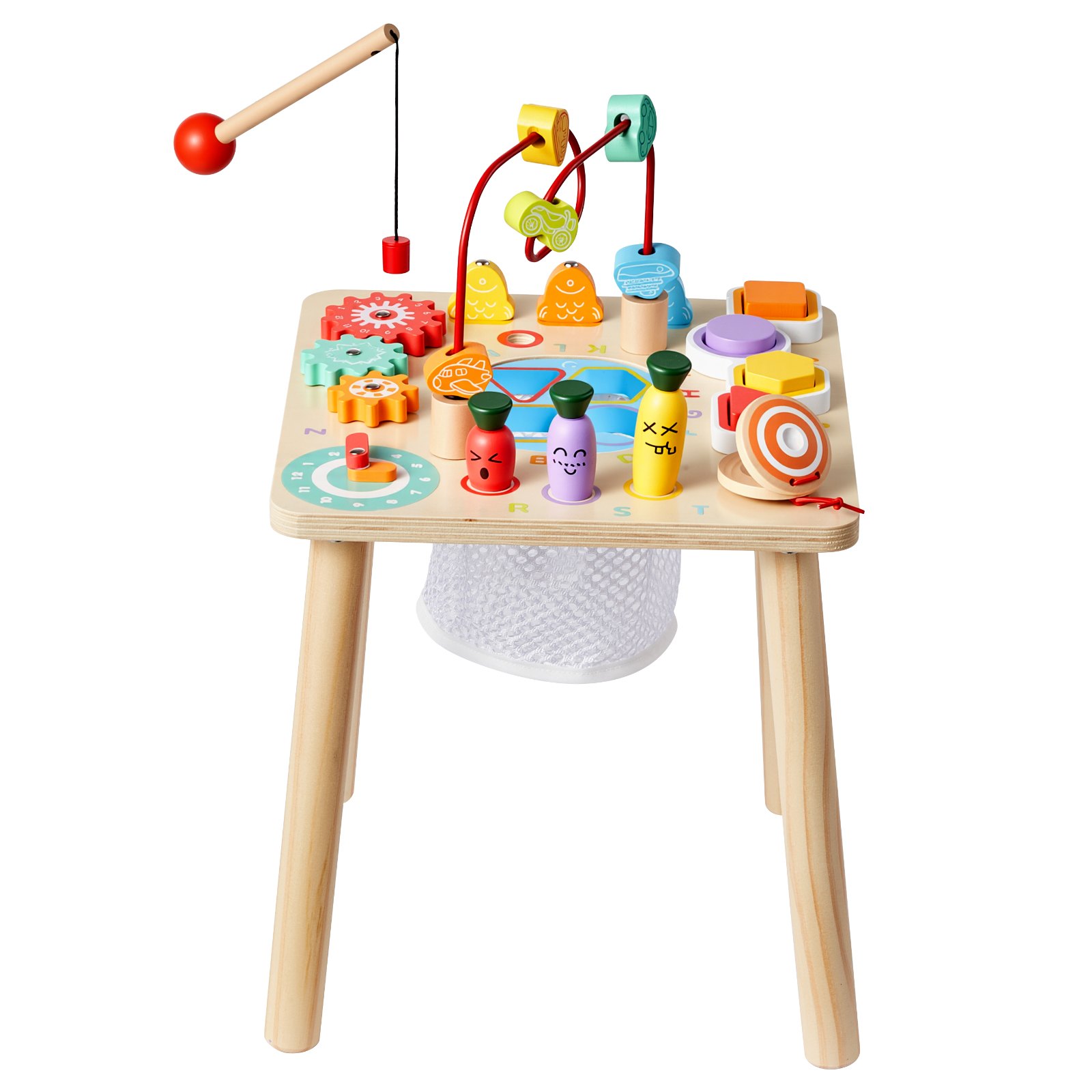 VEVOR Mesa de Actividades Montessori 8 en 1, Mesa de Aprendizaje Sensorial de Madera con Xilófono, Engranajes, Motricidad Fina, Juguetes Interactivos de Desarrollo, para Bebé Niños Más de 6 Meses