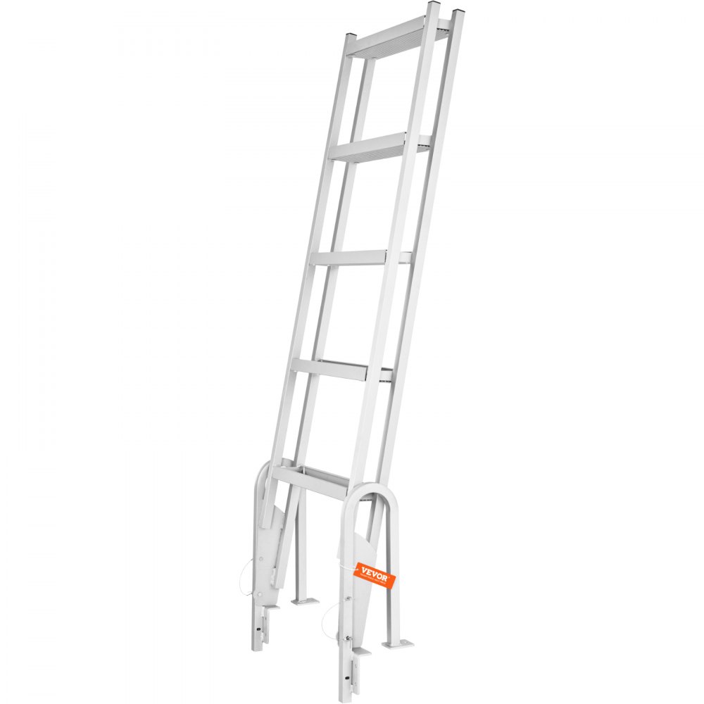 VEVOR Dock Ladder, Foldable, 5 Steps, 158 kg, Aluminum Pontoon Boat Ladder with Wide Step and Non-Slip Rungs, Floating Step Ladder for Boarding Ships/Lakes/Pools/at Sea