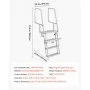 VEVOR Escalera de Muelle de Aleación de Aluminio 457 x 130 x 25 mm, Soporta 159 kg con 4 Peldaños Antideslizantes, Escalera de Pontón Abatible con Pasamanos, Cuerda, para Piscinas Embarcaciones Barcos
