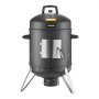 VEVOR Charcoal Smoker, 406mm Vertical Charcoal BBQ Grill, Coated Steel Barbecue Smoker with 2 Grilling Grates, Thermometer, Air Vents & Removable Ash Tray, Ideal for Backyard Patio Parties Cooking
