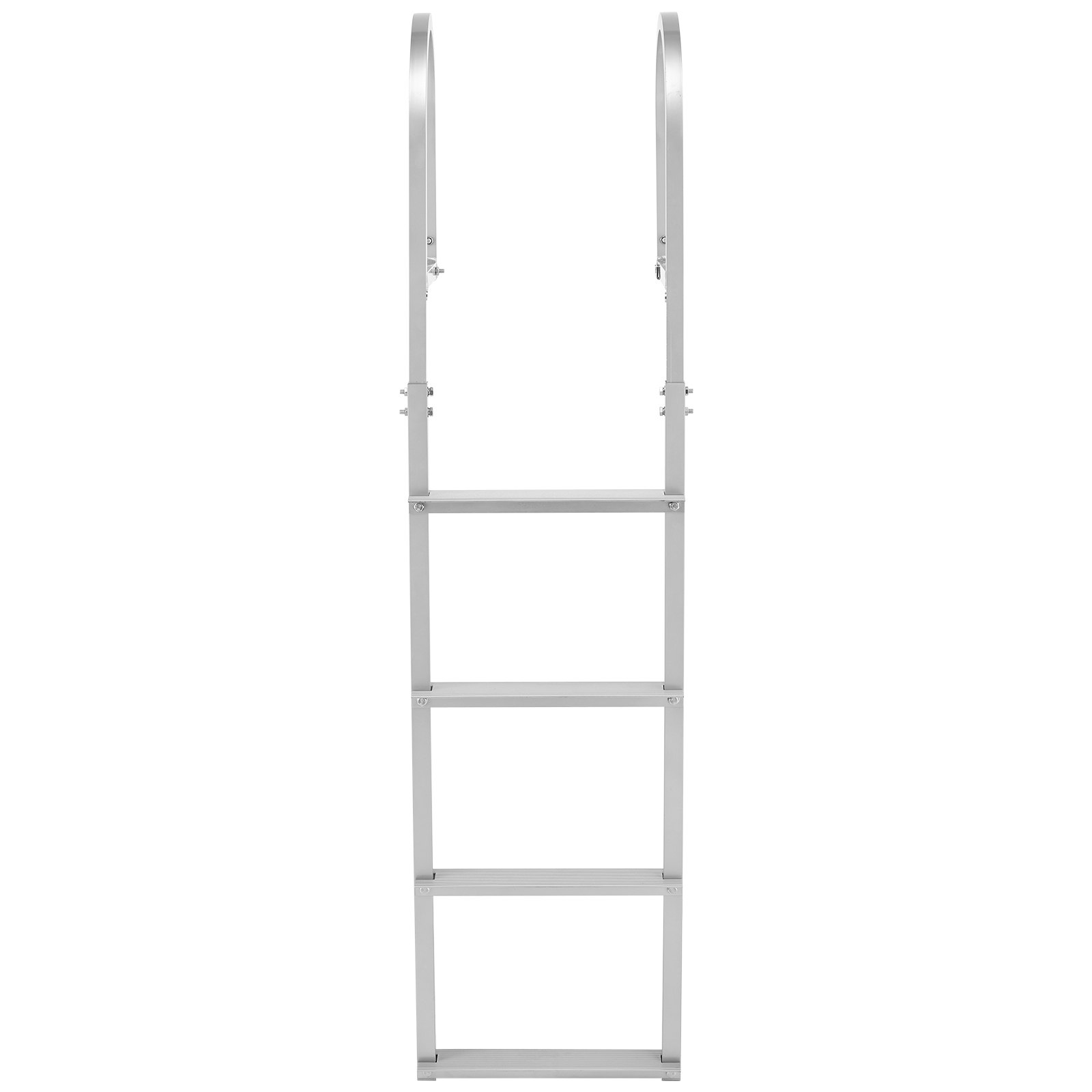 VEVOR Escalera de Muelle de Aleación de Aluminio, Soporta 227 kg con 4 Peldaños Antideslizantes de PP, Escalera de Pontón Desmontable con Pasamanos, Uso en Piscinas Barcos Lago Natación Embarcaciones
