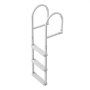 VEVOR Removable Dock Ladder, 3 Steps, Aluminum Alloy Pontoon Boat Swim Ladder, with Non-Slip Wide PP Steps, 227 kg Weight Capacity, Quick Release Design, for Lake Swimming, Pool, Marine Boarding