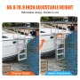 Escalera de muelle VEVOR con altura ajustable de 66,9 a 78,9 pulgadas para un acceso flexible a la embarcación.