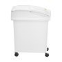 VEVOR Contenedor de Harina 15 kg, Contenedor de Arroz 3 piezas / juego con Tapas y Ruedas Blanco, Contenedor de Almacenamiento de Arroz de Alta Capacidad, Dispensador de Cereales, Arroz Dispensador