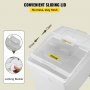 VEVOR Contenedor de Harina de 25 kg, Contenedor de Arroz 2 Piezas / Juego con Tapas y Ruedas Blanco, Contenedor de Almacenamiento de Arroz de Alta Capacidad, Dispensador de Cereales, Arroz Dispensador