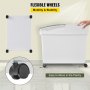 VEVOR Contenedor de Harina de 25 kg, Contenedor de Arroz 2 Piezas / Juego con Tapas y Ruedas Blanco, Contenedor de Almacenamiento de Arroz de Alta Capacidad, Dispensador de Cereales, Arroz Dispensador