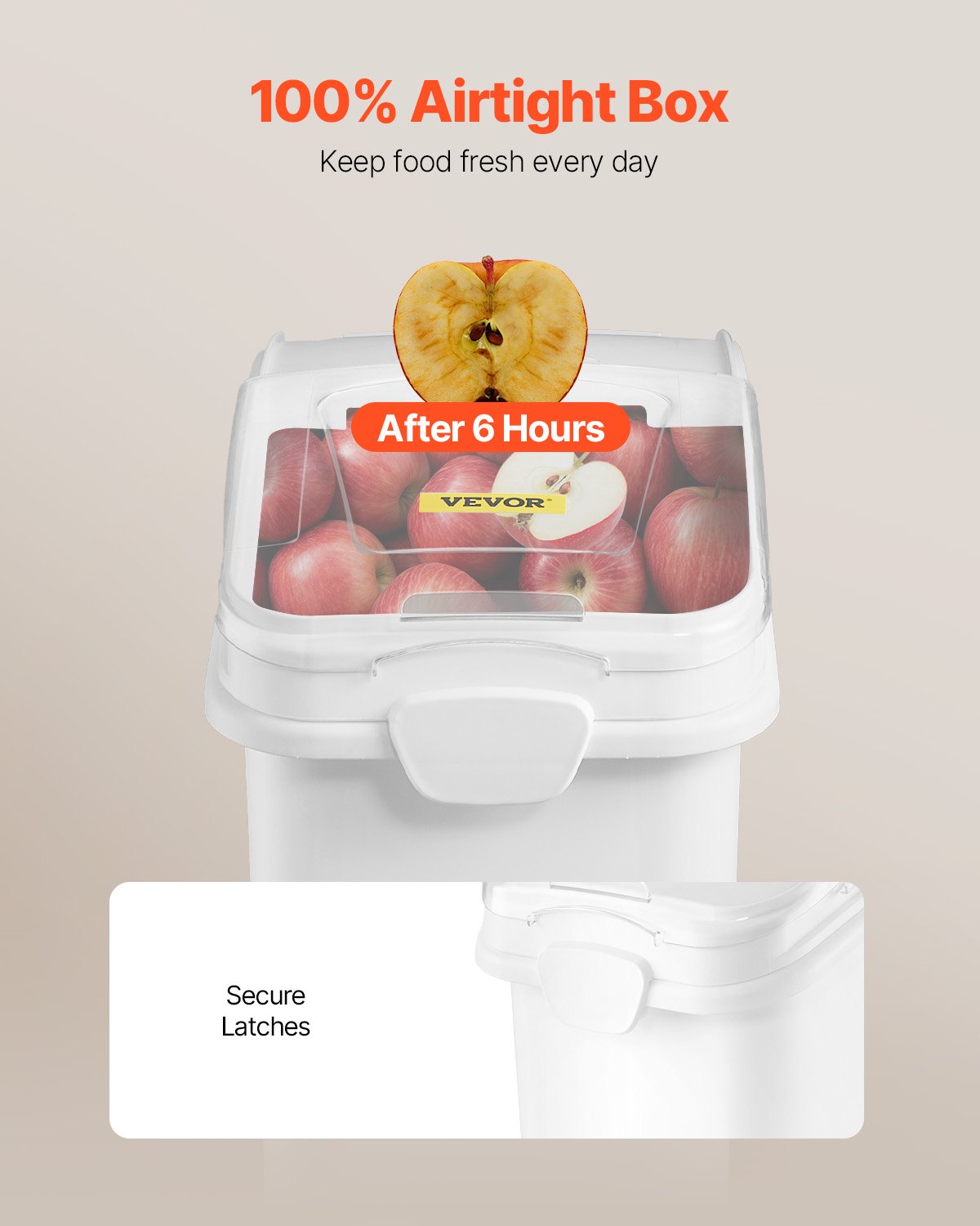 VEVOR Contenedor de Almacenamiento de Ingredientes Contenedor  de Alimentos Contenedor de Arroz 80 L