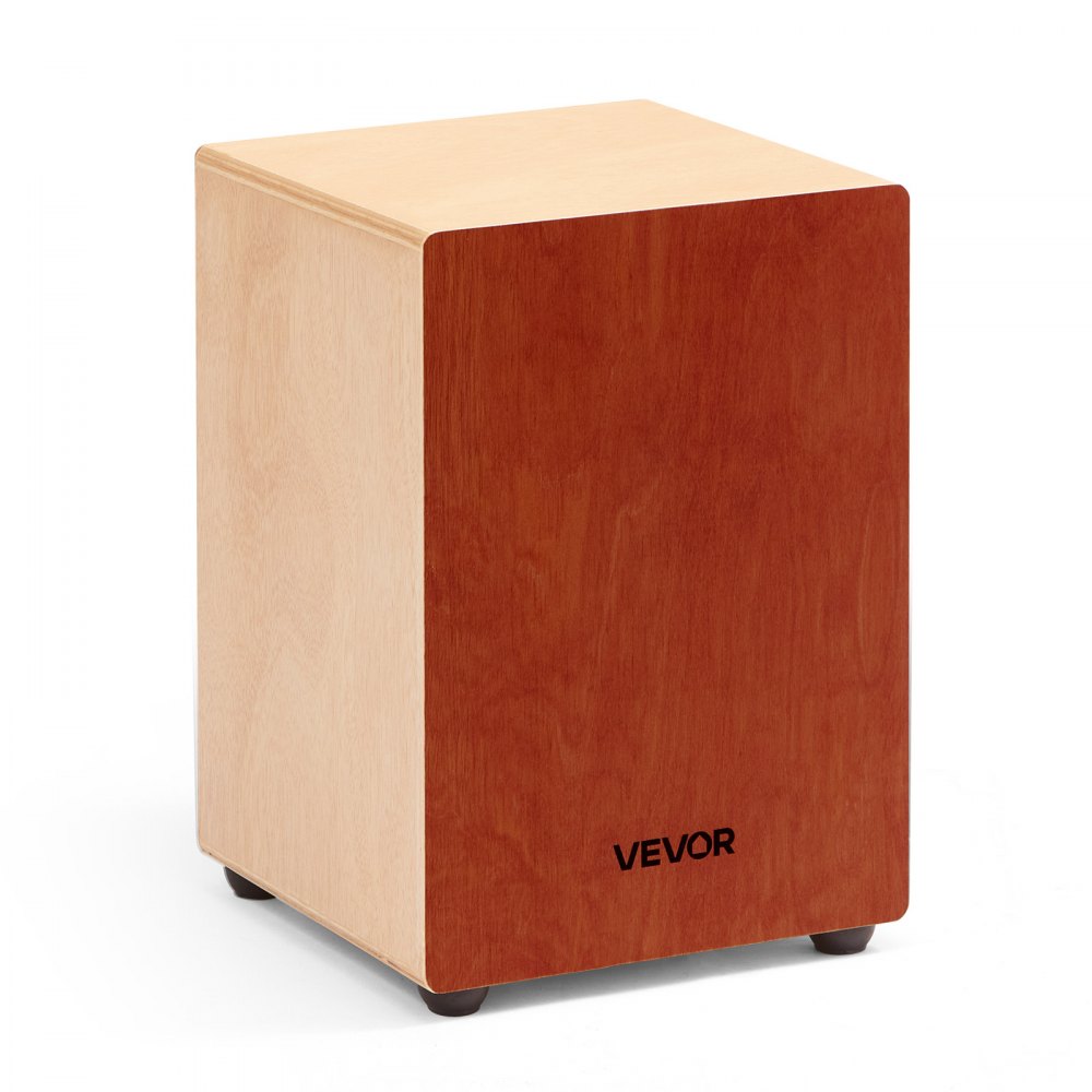VEVOR Cajón de Percusión de Madera, Tambor Portátil Ligero de Madera de Abedul de 305 x 305 x 430 mm con Cuerdas de Guitarra Internas y Patas de Silicona para Principiantes y Profesionales