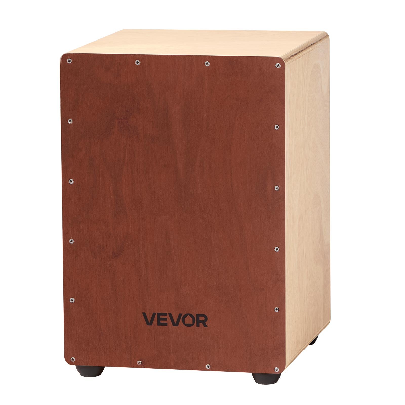 VEVOR Cajón de Percusión de Madera, Tambor Portátil Ligero de Madera de Abedul Contundente de 255 x 255 x 380 mm con Cuerdas de Caja Internas y Pies de Silicona para Principiantes y Profesionales