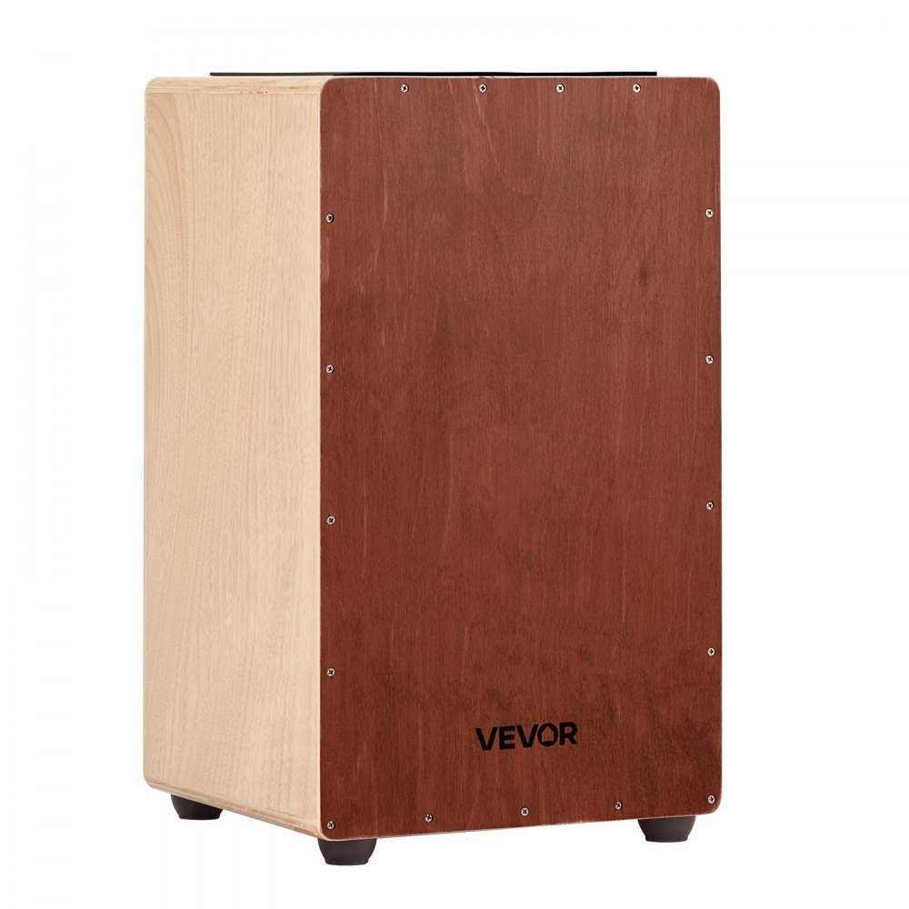 VEVOR Cajón Grande de Percusión de Madera, Tambor Ligero de Madera de Abedul Contundente de 305 x 305 x 508 mm con Cuerdas de Caja Internas y Pies de Silicona para Principiantes y Profesionales