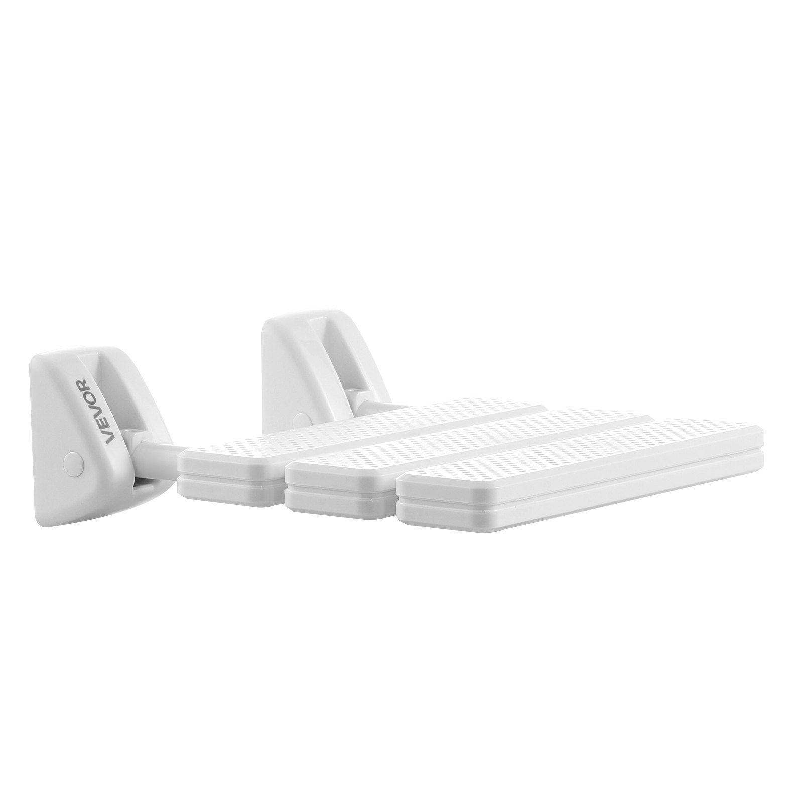 VEVOR Asiento de Ducha Abatible de PP, Silla de Ducha Plegable Montaje en Pared con Marco de Aleación de Aluminio, Taburete de Baño con Capacidad de Carga de 100 kg, para Adultos, Mayores, Blanco