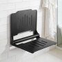 VEVOR Foldable Shower Seat Wall Mounted, 452mm Folding Shower Bench with Supportive Backrest, Plastic Fold-Down Bathroom Corridor Seat with Stainless Steel Frame for Adults Seniors, 180kg Loading
