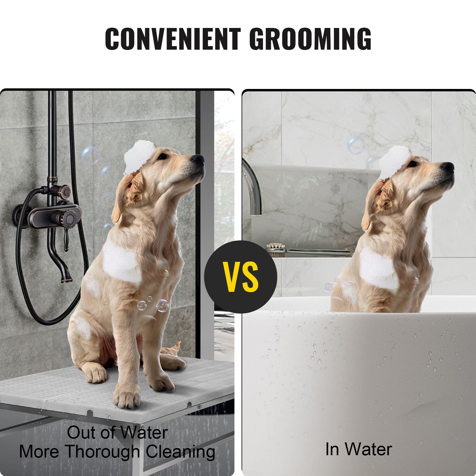 Vevor Grooming Tub Rack Rejilla Para Bañera De Mascota 92,96 X 64,52 X 16,51 Cm