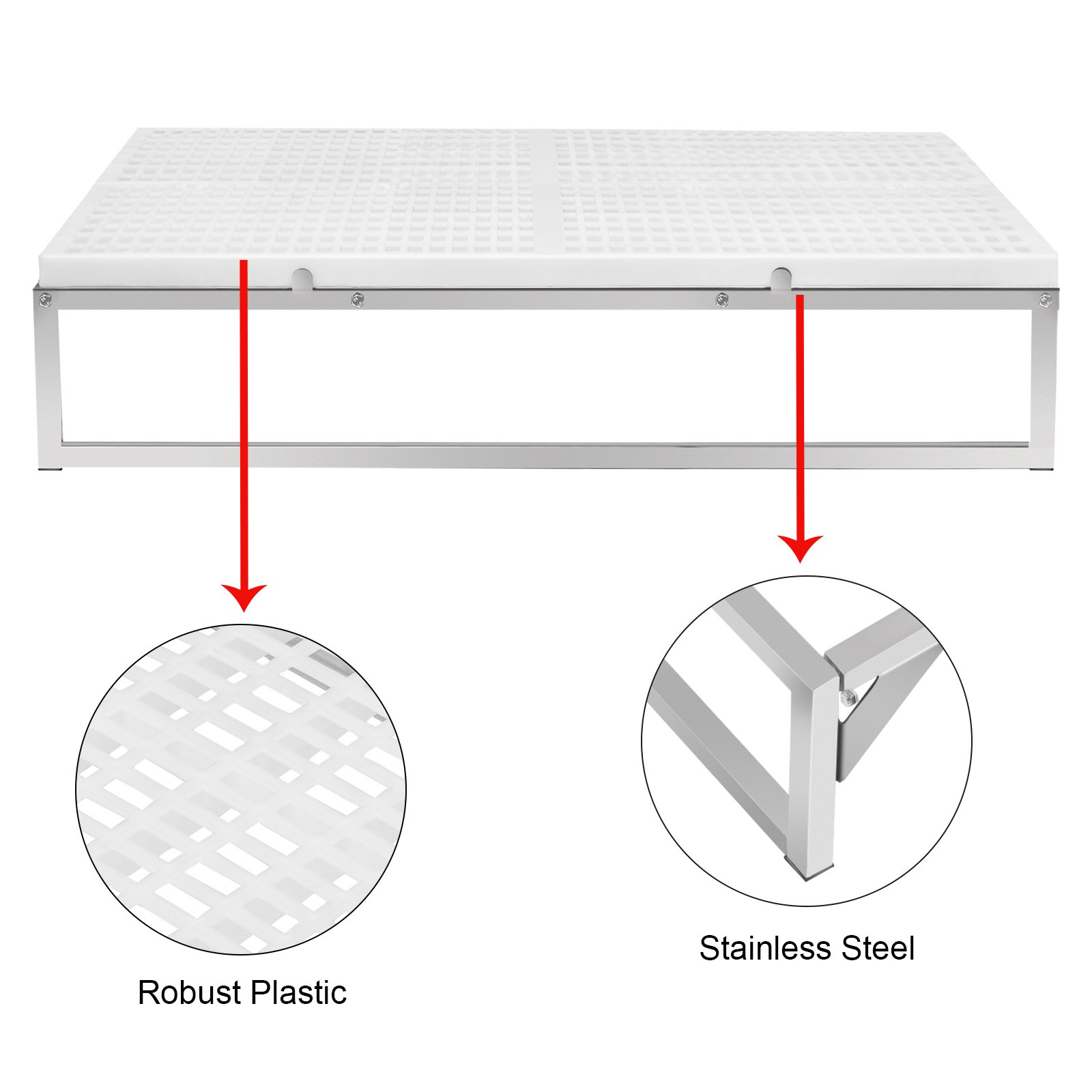 Vevor Grooming Tub Rack Rejilla Para Bañera De Mascota 92,96 X 64,52 X 16,51 Cm