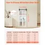 VEVOR Puerta Corredera Plegable Estilo Granero de 914 x 2134 mm, Fabricada en MDF y Vidrio Templado, con Juego de Herrajes, Diseño Compacto, Paneles Premontados para Dormitorio y Salón, Blanco
