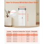 VEVOR Puerta Corredera Plegable, Estilo Granero, Fabricada en MDF, con Kit de Montaje y Diseño de Marco en H que Ahorra Espacio, Ideal para Dormitorio y Salón, Color Blanco, 914 x 2134 x 35 mm