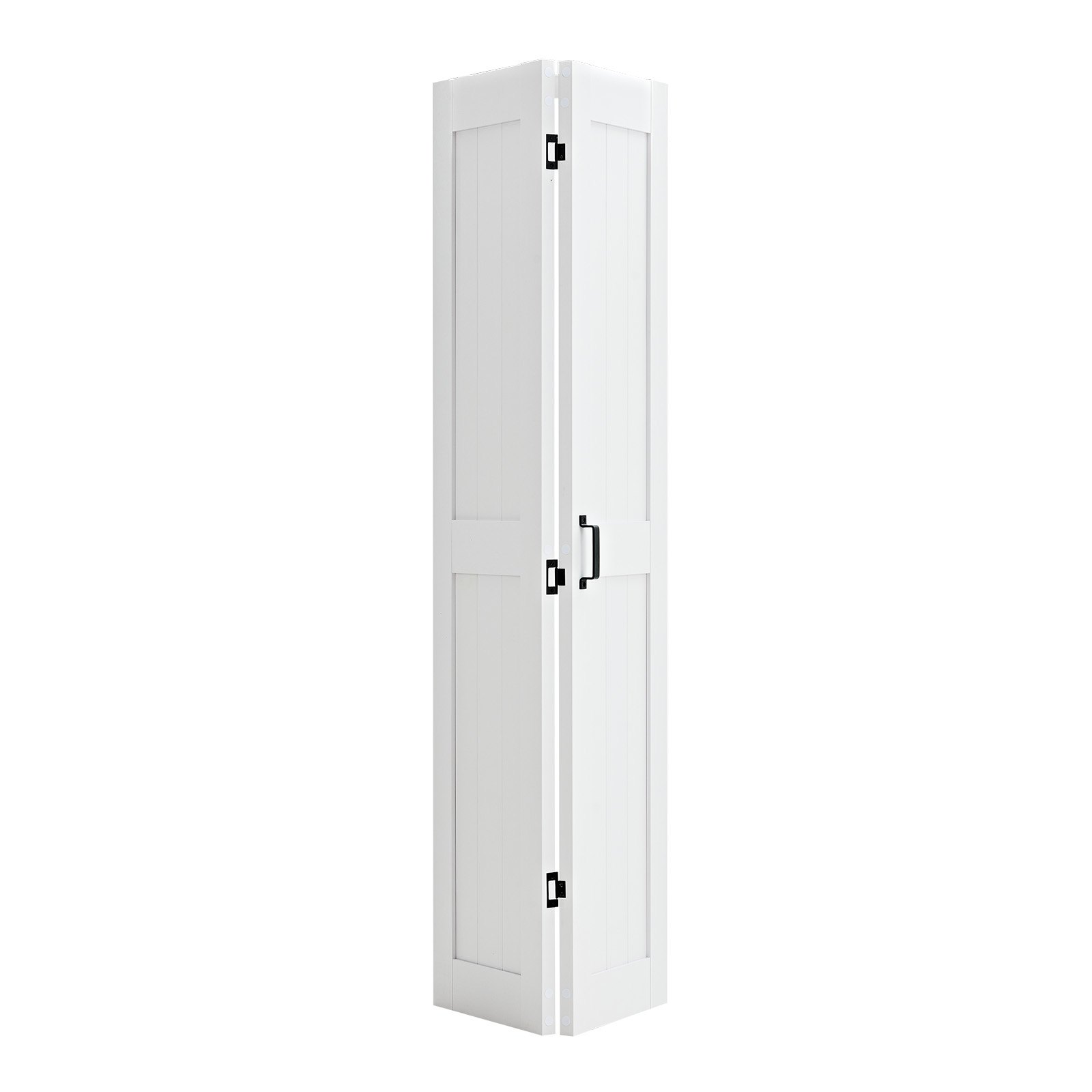 VEVOR Puerta Corredera Plegable, Estilo Granero, Fabricada en MDF, con Kit de Montaje y Diseño de Marco en H que Ahorra Espacio, Ideal para Dormitorio y Salón, Color Blanco, 914 x 2134 x 35 mm