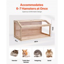 VEVOR Jaula de Madera para Hámster 102x51x51 cm para Roedores, Animales Pequeños