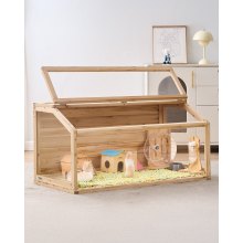 VEVOR Jaula de Madera para Hámster 122x51x51 cm para Roedores, Animales Pequeños
