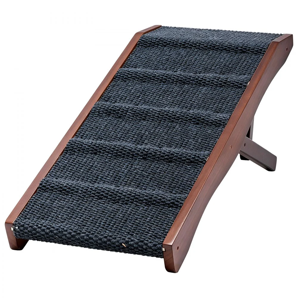VEVOR Rampa para Perros para Cama 4 Alturas Ajustables 32-42 cm de Madera, Escalera para Mascotas para Sofá Coche, Plegable y Portátil, Longitud de 89 cm, Capacidad de Carga 90,7 kg, Antideslizante