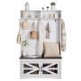 VEVOR Perchero de Madera de 1075 x 420 x 1727 mm con Banco y Zapatero Perchero con Estantes Ajustables y 7 Ganchos para Colgar Mueble de Vestíbulo con Tira de Luz USB para Entrada, Pasillo, Blanco