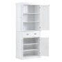 VEVOR Gabinete de Almacenamiento de Despensa de Cocina de 76,2 x 40,6 x 183 mm, Gabinetes Independientes con Puertas, Cajones y 3 Estantes Ajustables, Despensas Altas para Cocina, Comedor, Blanco