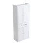 VEVOR Gabinete de Almacenamiento de Despensa de Cocina de 76,2 x 40,6 x 183 mm, Gabinetes Independientes con Puertas, Cajones y 3 Estantes Ajustables, Despensas Altas para Cocina, Comedor, Blanco