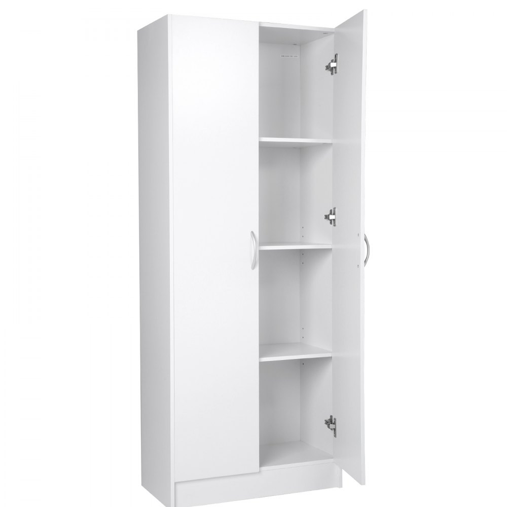 VEVOR Gabinete de Despensa de Cocina, Gabinete de Almacenamiento de Despensa de Alimentos de 305 x 610 x 1529 mm, Gabinete de Almacenamiento Independiente con 3 Estantes(2 Ajustables), Blanco