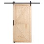 VEVOR Juego de herrajes y puertas de granero Sistema de puerta corredera, puerta corrediza de vidrio de madera de 1067x2134 mm Juego de puerta de granero silenciosa con guía de piso 8 en 1 y manija de puerta con tapa de abeto para sala de estar, etc.