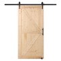 VEVOR Juego de herrajes y puertas de granero Sistema de puerta corredera, puerta corrediza de vidrio de madera de 1067x2134 mm Juego de puerta de granero silenciosa con guía de piso 8 en 1 y manija de puerta con tapa de abeto para sala de estar, etc.