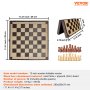 VEVOR Juego de ajedrez 29 cm tablero de ajedrez magnético plegable portátil de madera, 2 reinas adicionales, juego completo de tablero de ajedrez, regalo de viaje para principiantes, adultos y niños
