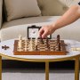 VEVOR Juego de Ajedrez Magnético de Madera, Juego de Damas de Ajedrez 2 en 1 de 380 mm, Juego de Ajedrez Portátil de Regalo de Viaje de 2 Reinas para Principiantes Profesionales y Excelentes