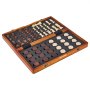 VEVOR Juego de Ajedrez Magnético de Madera, Juego de Damas de Ajedrez 2 en 1 de 380 mm, Juego de Ajedrez Portátil de Regalo de Viaje de 2 Reinas para Principiantes Profesionales y Excelentes