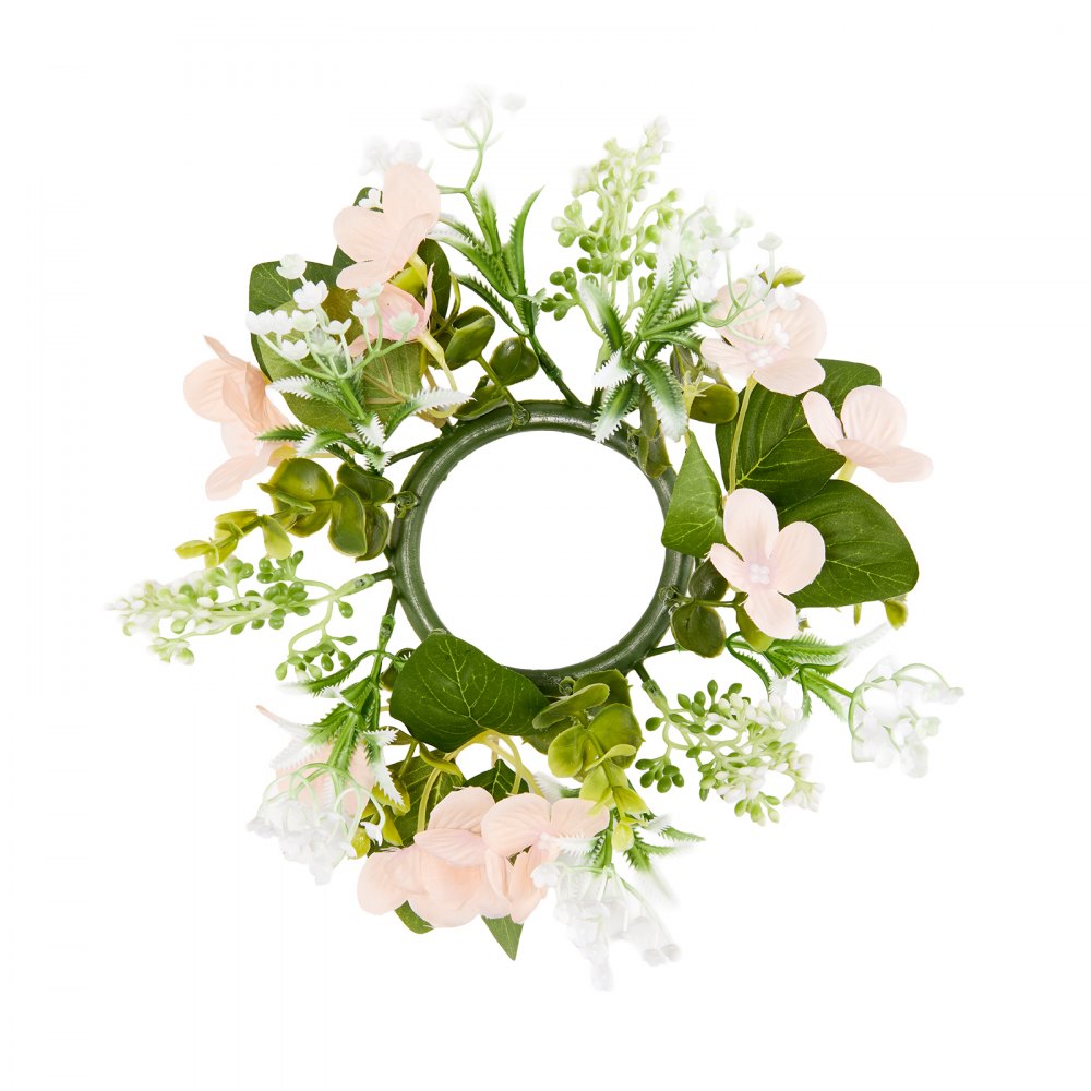 VEVOR Faroles de Madera para Bodas 20 Juegos con Velas LED y Coronas de Flores, Farolillos para Velas 140 x 140 x 254,8 mm, Candelabros para Decoración Rústica de Mesa de Boda, para Fiestas, Marrón