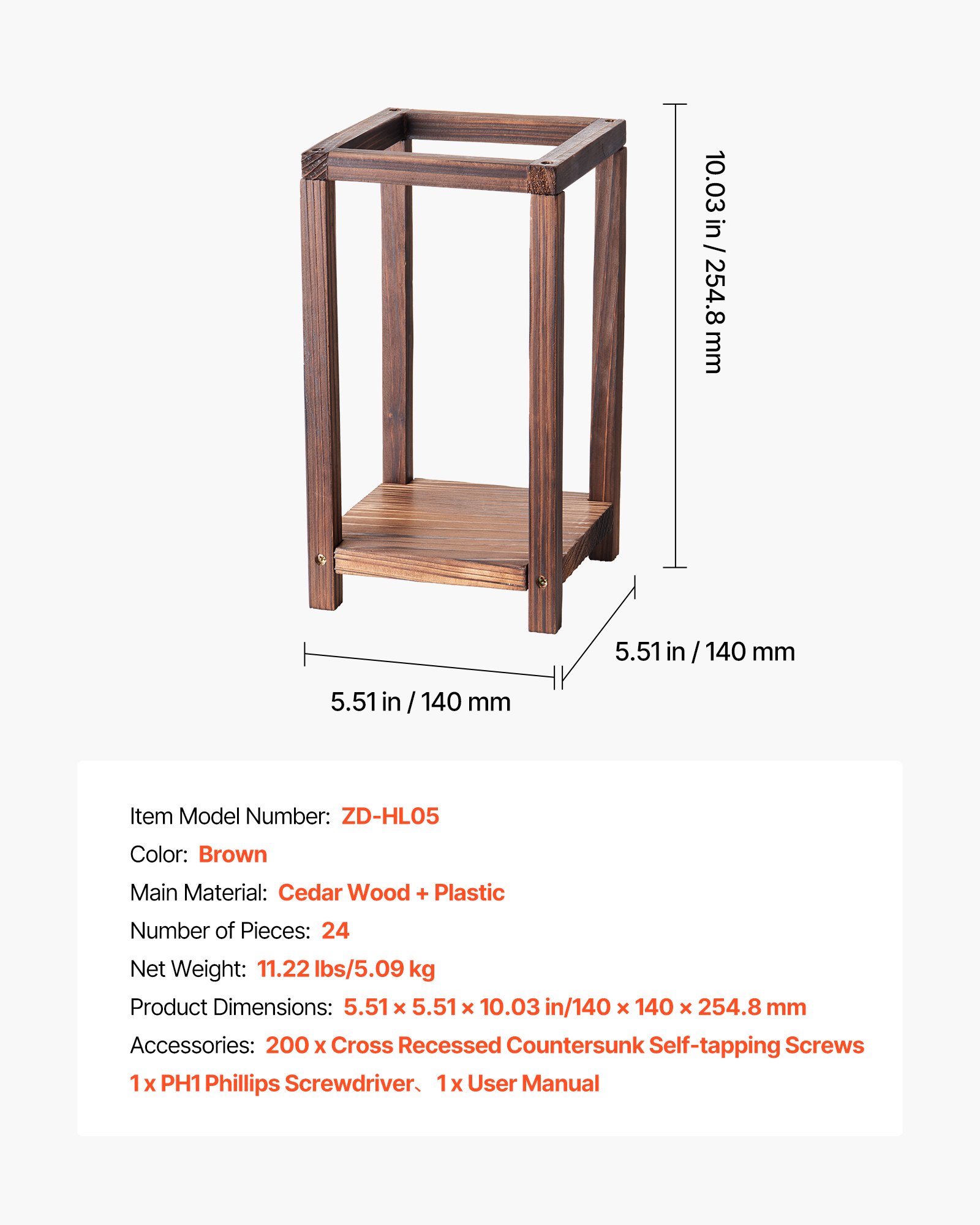 VEVOR Faroles de Madera para Bodas 24 Piezas, Farolillos para Velas 140 x 140 x 254,8 mm, Candelabros para Decoración Rústica de Mesa de Boda, Portavelas Ideal para Cenas, Navidad, San Valentín