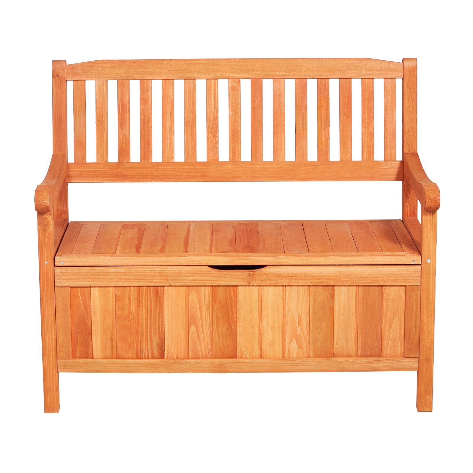 VEVOR Banco de Almacenamiento de Madera 106,5 x 58,5 x 90,1 cm para 2 Personas con Asa Lateral Baúl de Terraza Soporta hasta 319,8 kg Asiento Exterior Resistente para Porche, Patio, Jardín, Balcón