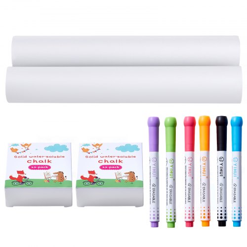 VEVOR Juego de Accesorios para Caballete 32 Piezas Kit de Pintura de Caballete Artístico de Mesa para Niños con Tizas Marcadores de Borrado en Seco Rollos de Papel para Aulas, Uso Doméstico