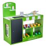 VEVOR Juego de Tienda de Comestibles para Niños Juguete de Puesto de Mercado de Madera con Bolsa de Compras, Cinta Transportadora, Escáner, Caja Registradora, Báscula, para Niños Más de 3 Años