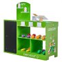 VEVOR Juego de Tienda de Comestibles para Niños Juguete de Puesto de Mercado de Madera con Bolsa de Compras, Cinta Transportadora, Escáner, Caja Registradora, Báscula, para Niños Más de 3 Años