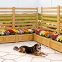 VEVOR Vallas de Madera Jardín 914 x 1143 mm, Pantalla de Privacidad con Espaciado para Ventilación, 2 Maceteros, 2 Paneles, Resistente al Clima, para Ocultar Cubos de Basura, AC y Equipo de Piscina