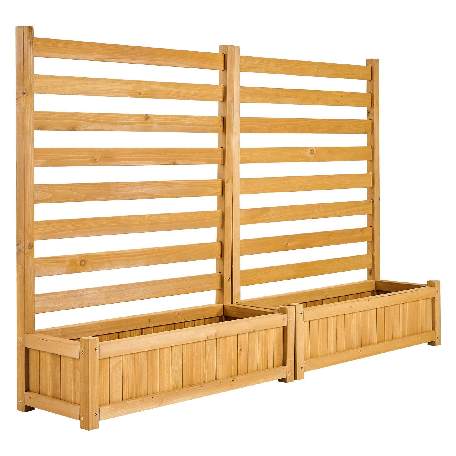 VEVOR Vallas de Madera Jardín 914 x 1143 mm, Pantalla de Privacidad con Espaciado para Ventilación, 2 Maceteros, 2 Paneles, Resistente al Clima, para Ocultar Cubos de Basura, AC y Equipo de Piscina