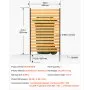 VEVOR Valla de Madera 1550 x 980 mm, Valla de Listones de 1 Panel, Cerramiento con Estacas de Metal, Valla de madera para Exteriores para Decoración de Jardín, Aire Acondicionado, Equipo de Piscina