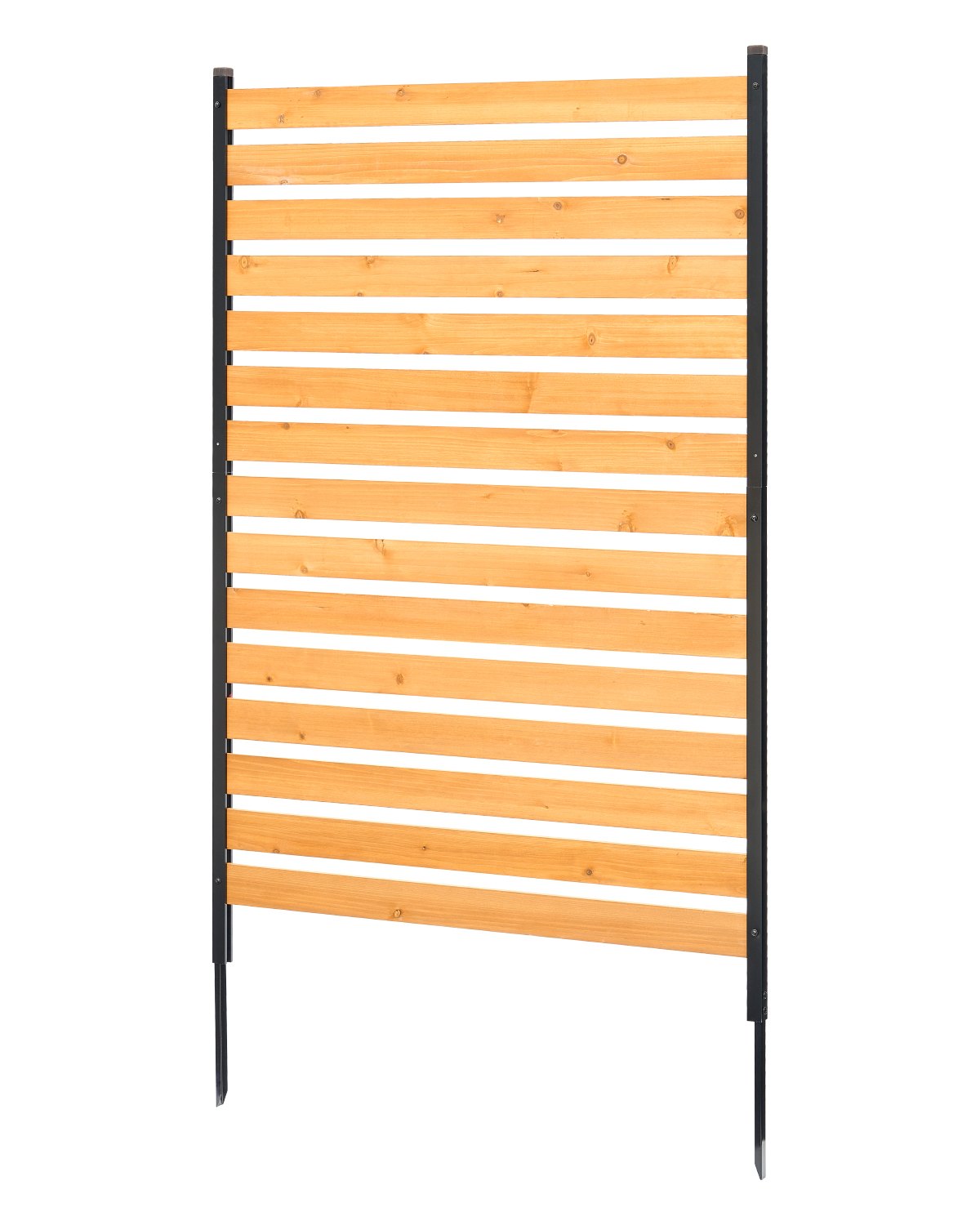 VEVOR Valla de Madera 1550 x 980 mm, Valla de Listones de 1 Panel, Cerramiento con Estacas de Metal, Valla de madera para Exteriores para Decoración de Jardín, Aire Acondicionado, Equipo de Piscina
