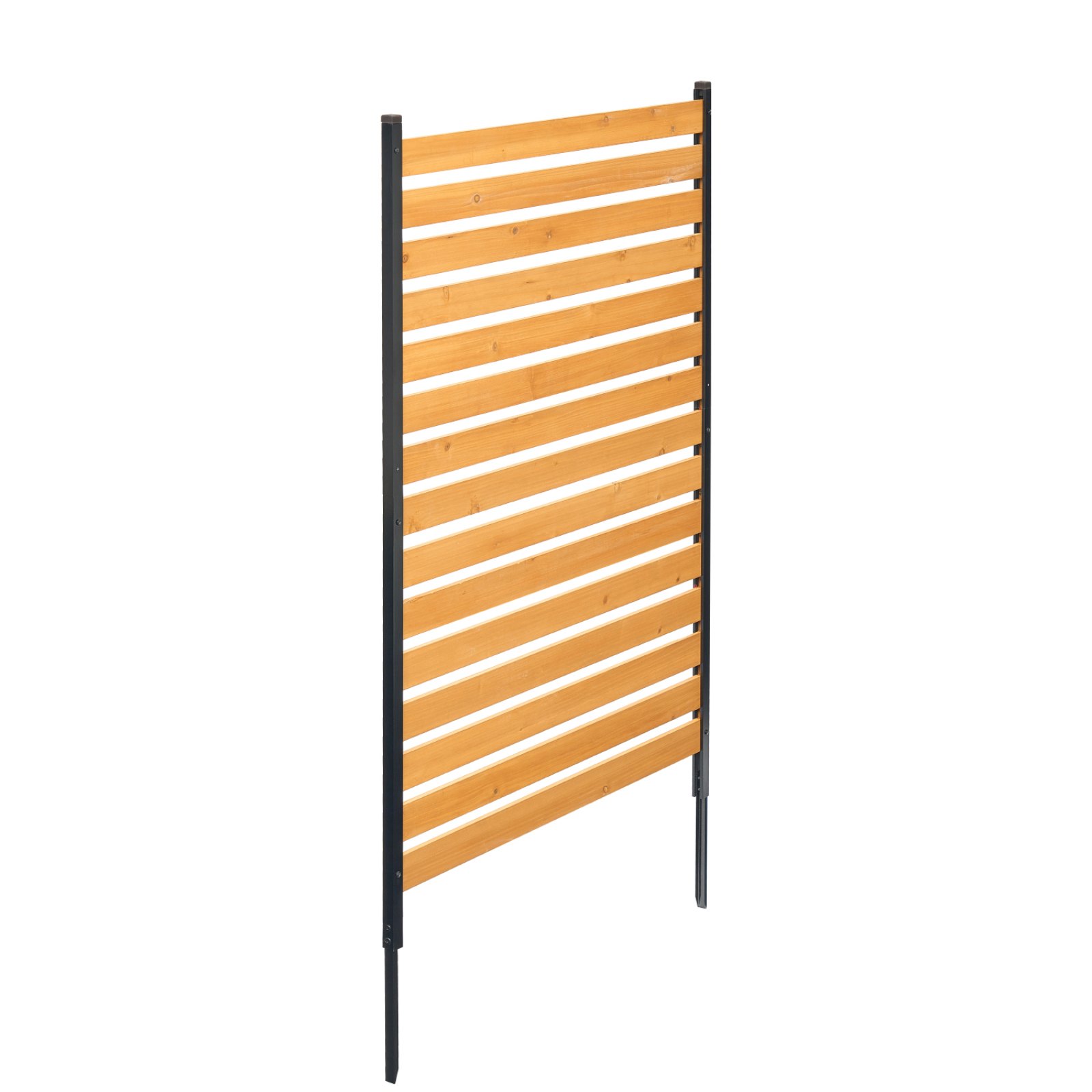 VEVOR Valla de Madera 1550 x 980 mm, Valla de Listones de 1 Panel, Cerramiento con Estacas de Metal, Valla de madera para Exteriores para Decoración de Jardín, Aire Acondicionado, Equipo de Piscina