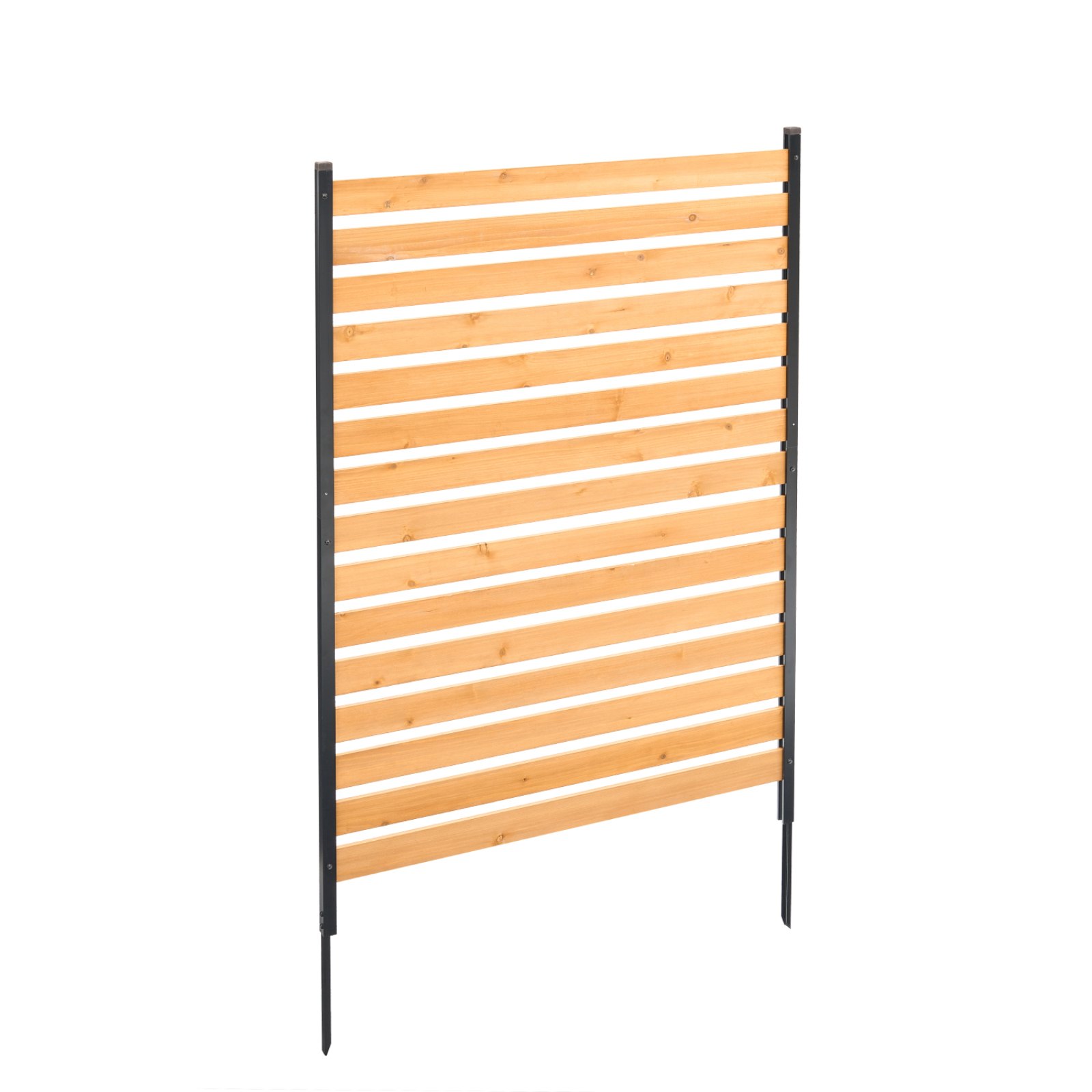 VEVOR Valla de Madera 1550 x 980 mm, Valla de Listones de 1 Panel, Cerramiento con Estacas de Metal, Valla de madera para Exteriores para Decoración de Jardín, Aire Acondicionado, Equipo de Piscina