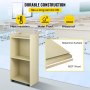 VEVOR Podio de Madera de Pie 60x40x120 cm Podio Portátil de Pie Capacidad de 60 kg, Madera MDF Duradera, Podio de Madera Rodante con 4 Ruedas Giratorias de 360° para Restaurantes, Iglesias, Blanco