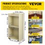 VEVOR Podio de Madera de Pie 60x40x120 cm Podio Portátil de Pie Capacidad de 60 kg, Madera MDF Duradera, Podio de Madera Rodante con 4 Ruedas Giratorias de 360° para Restaurantes, Iglesias, Blanco